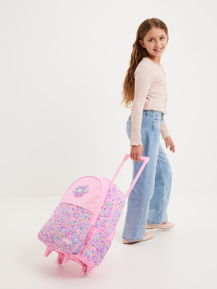 super charge trolley-rucksack mit leuchtenden rädern