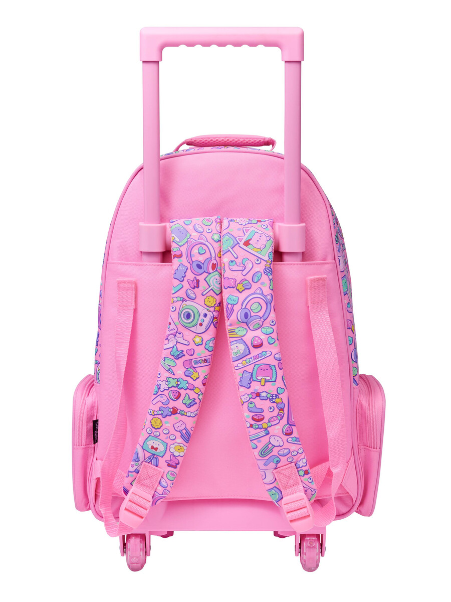 super charge trolley-rucksack mit leuchtenden rädern