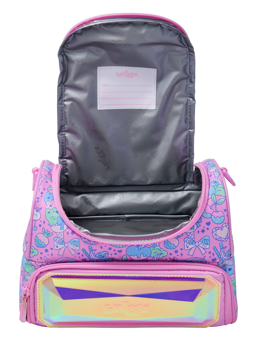 große strahlende doppel-lunchbox mit tragegurt