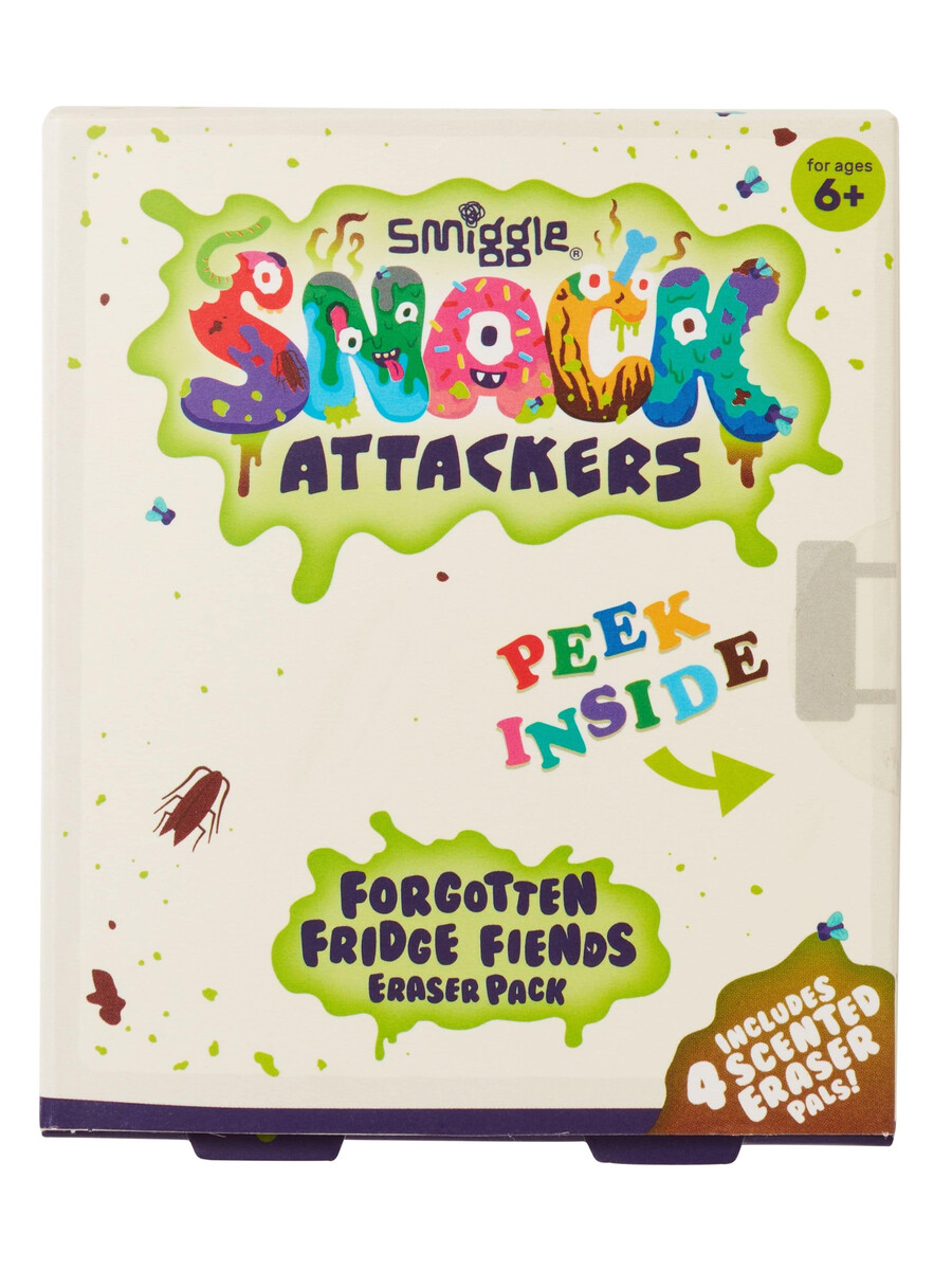 snack attackers radiergummi-packung 4 stück