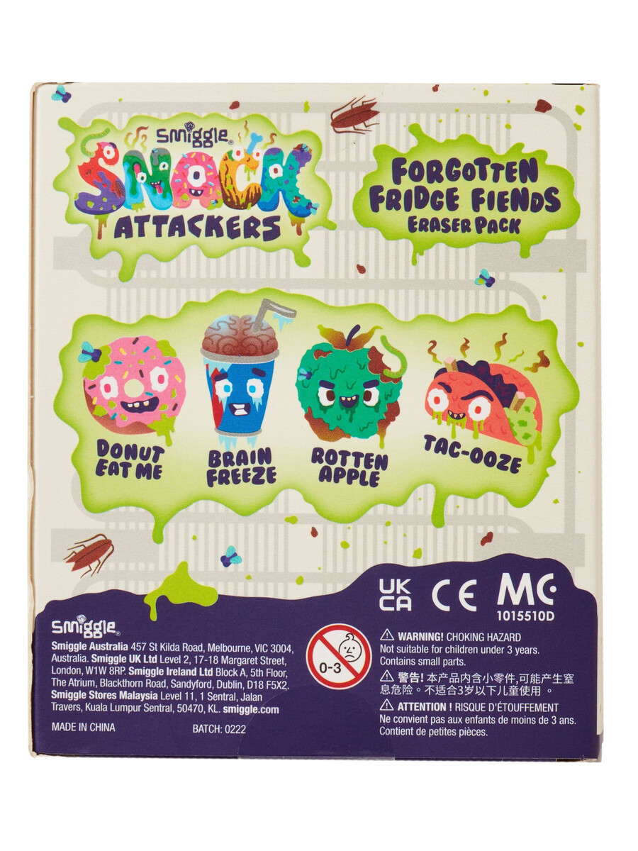 snack attackers radiergummi-packung 4 stück