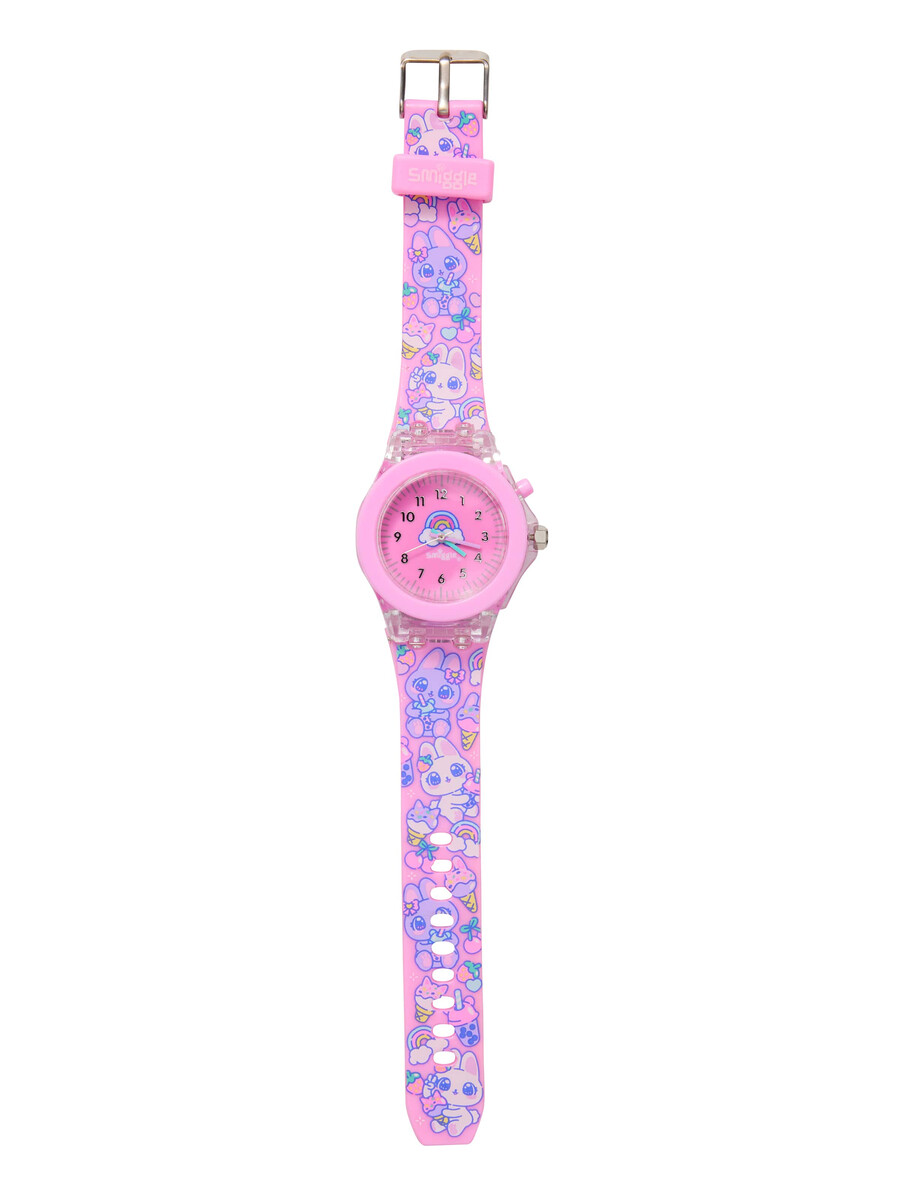 leuchtende uhr mit hellen augen